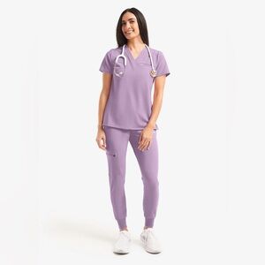 Lago Scrub set top and bottom petite XXS lavender color